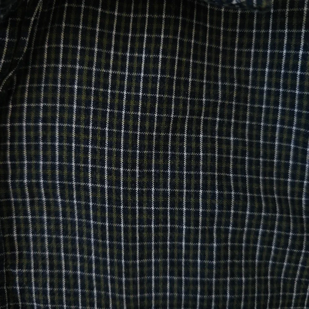 J Crew Shirt Mens Large Blue Green Grid Plaid Short Sleeve Button Up Preppy
